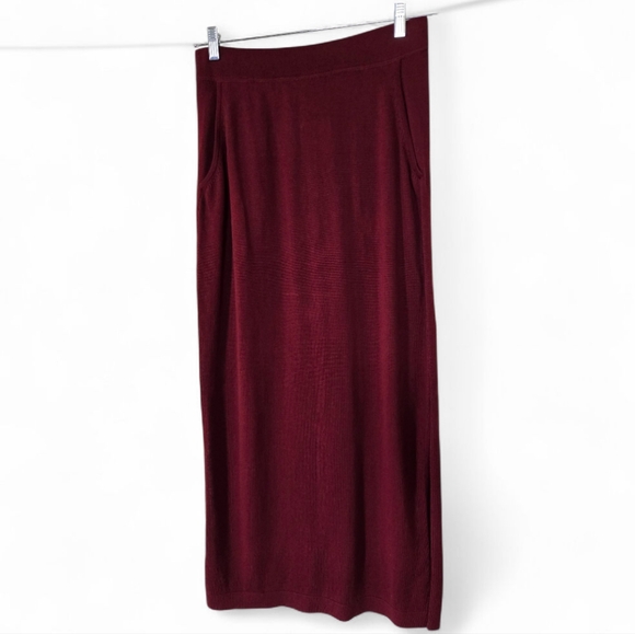 NWT Peruvian Connection Dorsay Maxi Skirt with Pockets Size Medium Burgundy - Picture 2 of 10